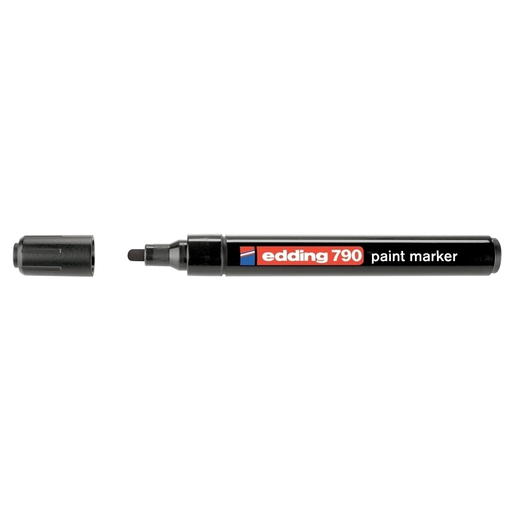 Marker permanent Edding 790, cu vopsea, corp plastic, varf rotund, 2-3 mm, negru Marker permanent Edding 790, cu vopsea, corp plastic, varf rotund, 2-3 mm, negru